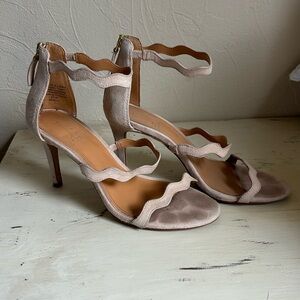 Scalloped Three-Strap J. Crew Heels